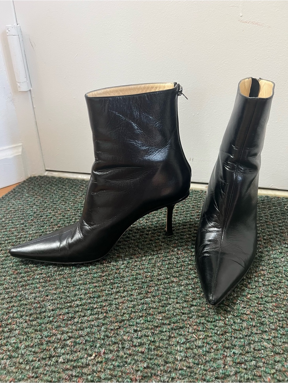 Jimmy Choo Black Pointed Toe Stiletto Ankle Boots